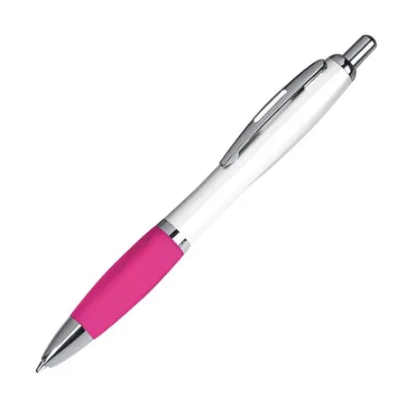 Macma Kugelschreiber aus Kunststoff, weiß-pink, 10 Stück