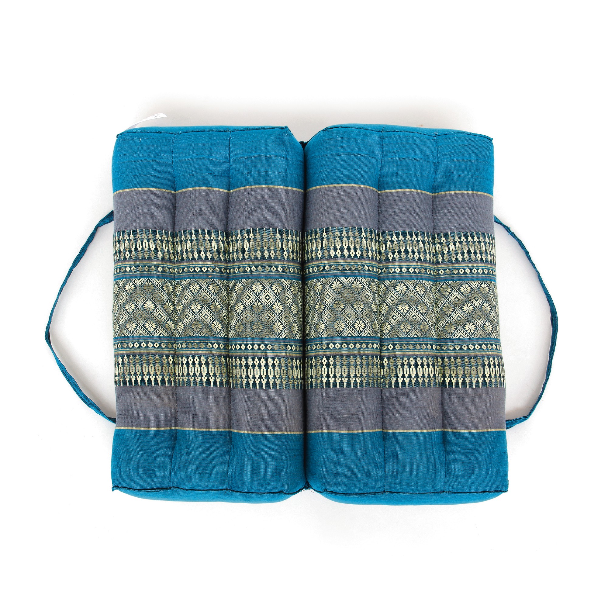 Yogakissen faltbar, blau, grau, B 40 cm, L 40 cm, H 7,5 cm von fischer's lagerhaus