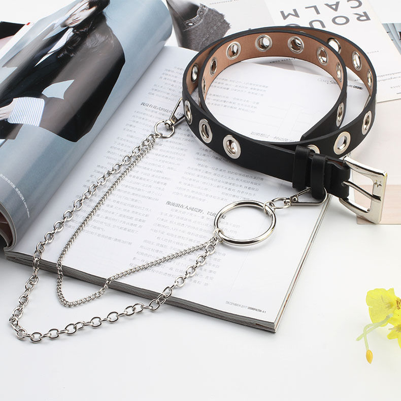 Rofuka - Kunstleren riem met ketting