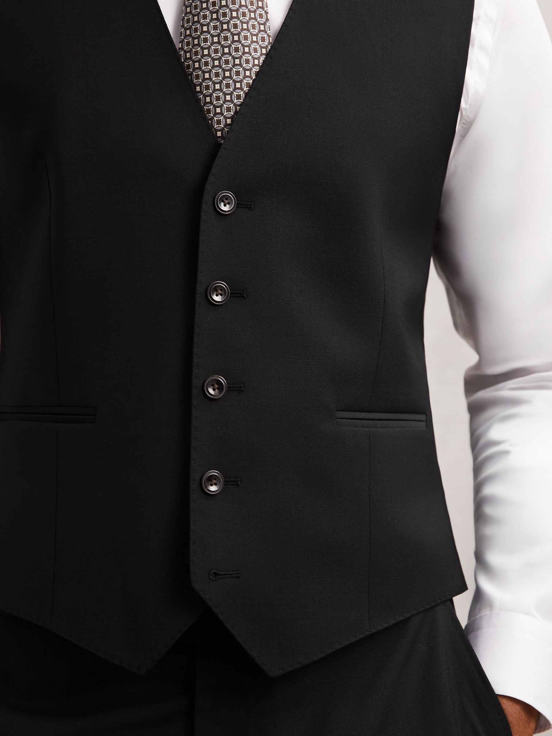 Zwart - Reiss Promise Wool-Blend Slim-Fit Waistcoat
