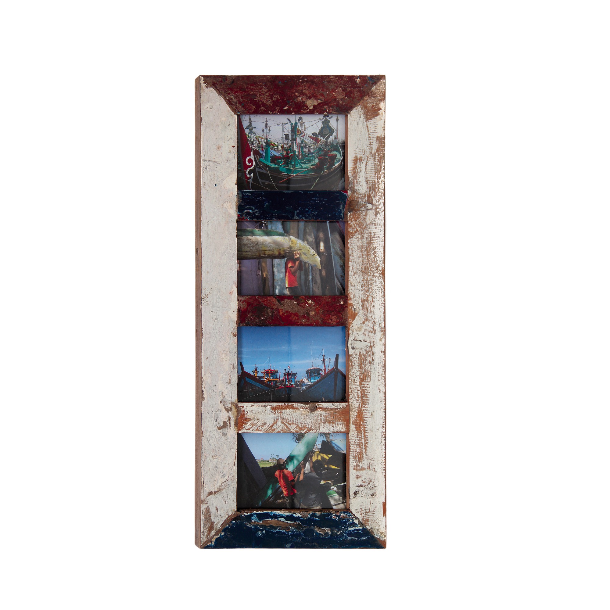 Fotorahmen aus Bootsholz, multicolor, T 3 cm, B 25 cm, H 60 cm von fischer's lagerhaus