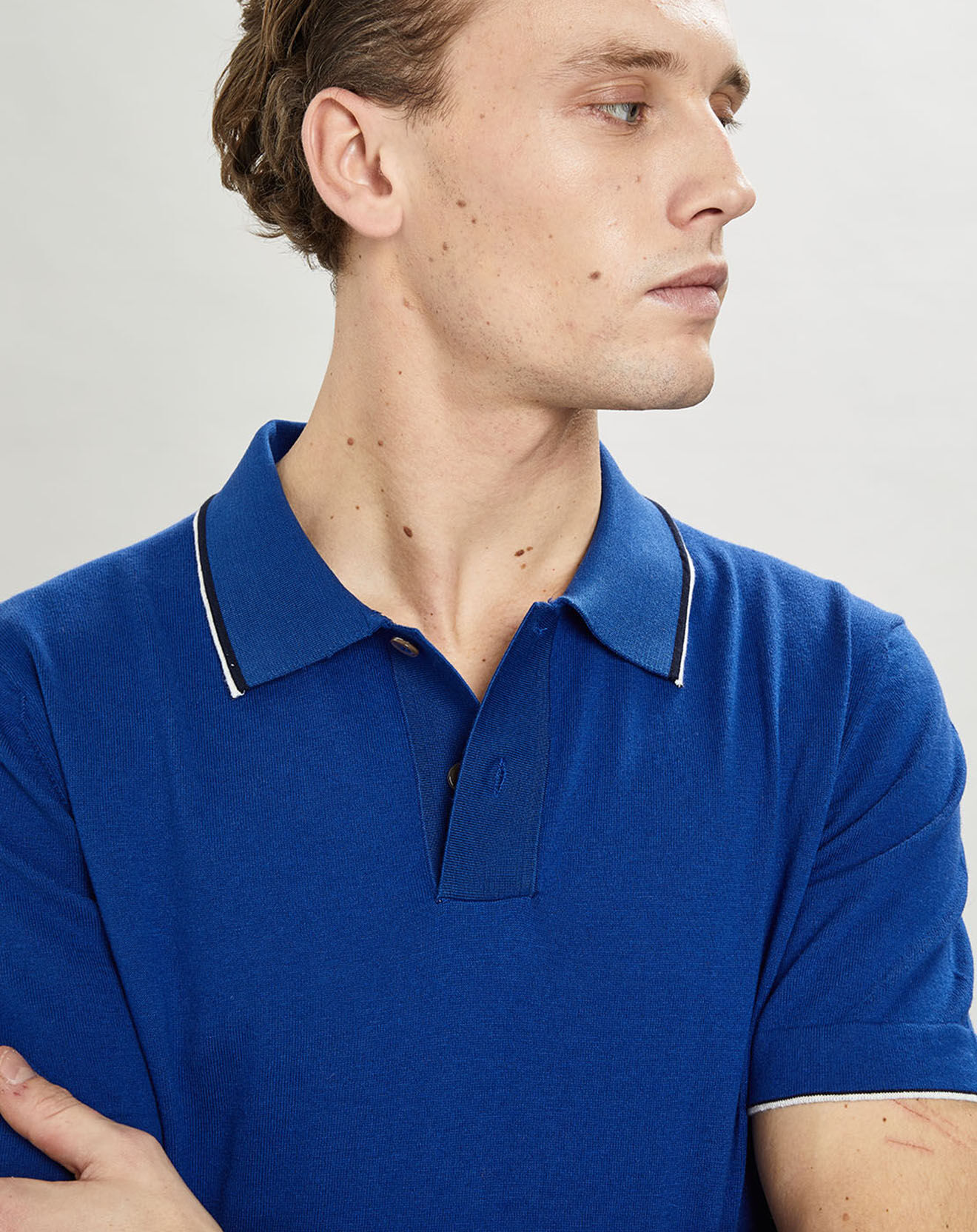 Hackett London Polo en maille Coton & Soie  bleu