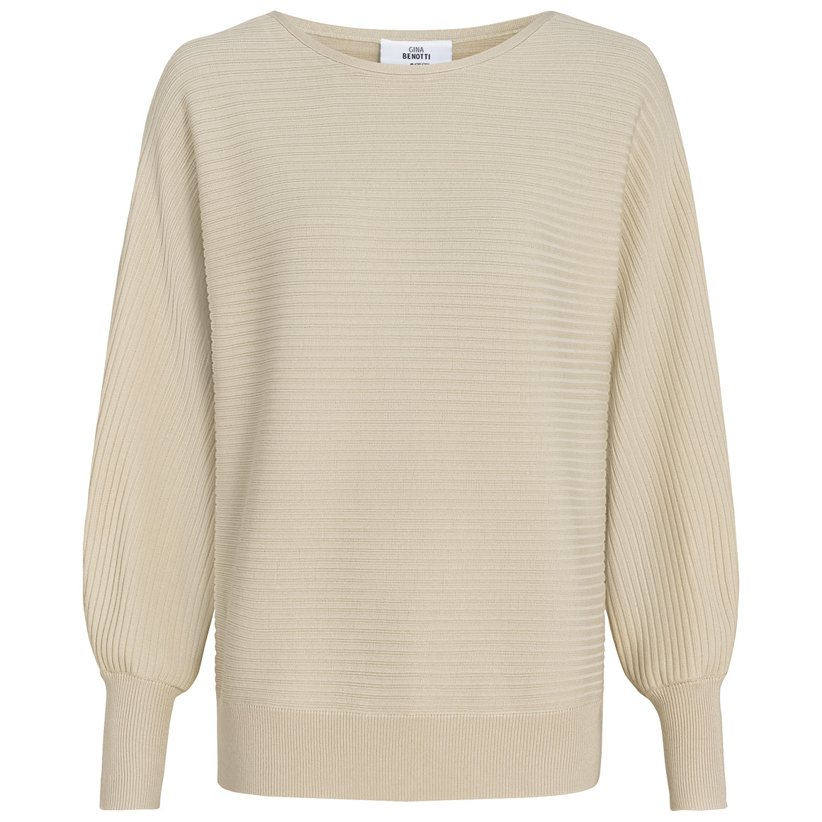 Gina Benotti Damen Strickpullover mit Fledermaus-Ärmeln beige