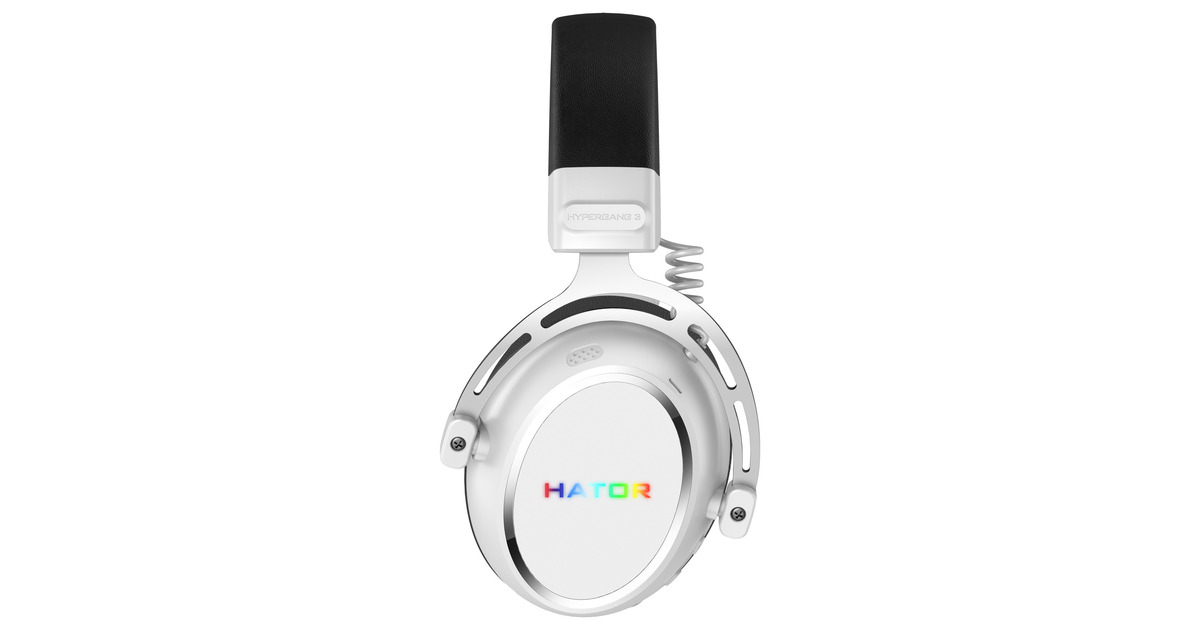 HatorHypergang 3 Wireless over-ear gaming headset  (Wit, RGB, 2.4GHz / Bluetooth / USB)