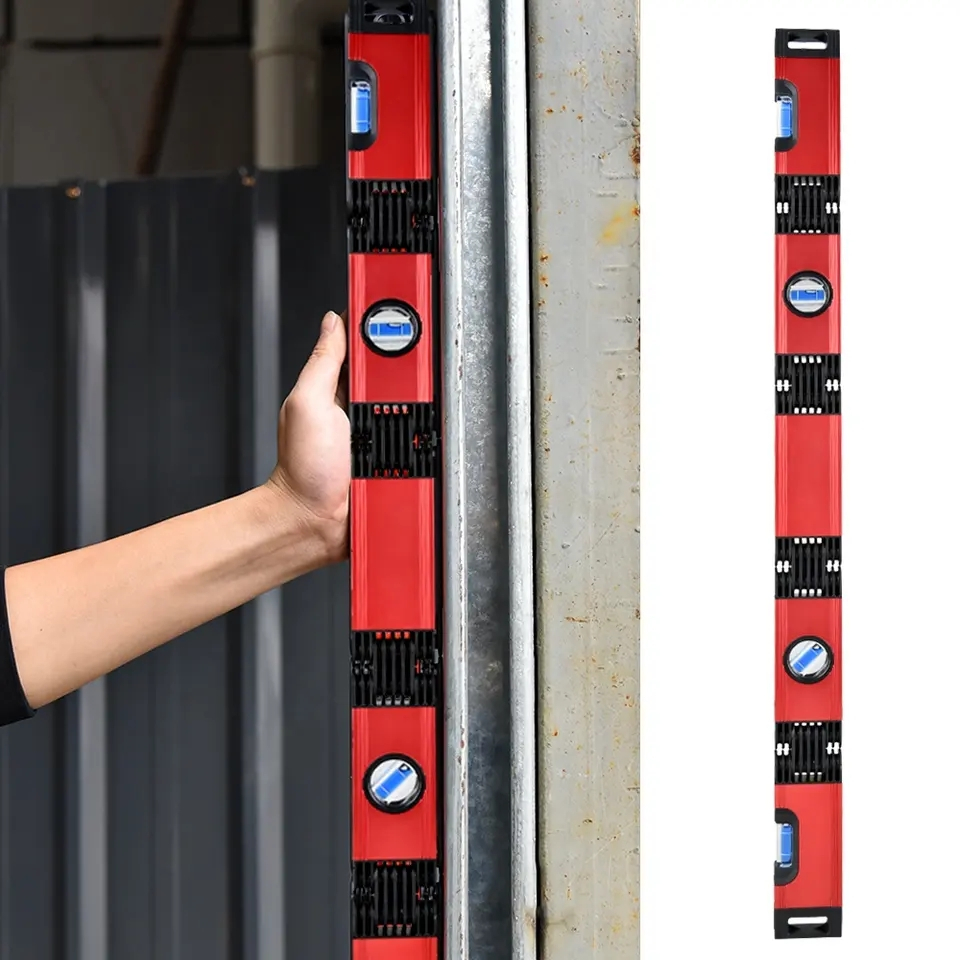 (72cm) Faltbare Aluminium Wasserwaage Magnetische Richtwaage Heimwerker Zubehör - Rot