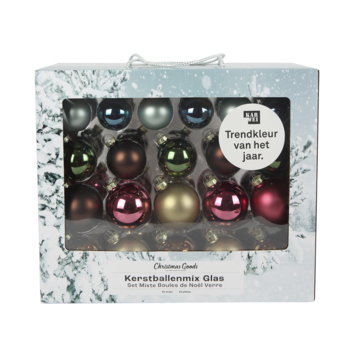 Christmas Goods kerstballen mix glas 42 stuks