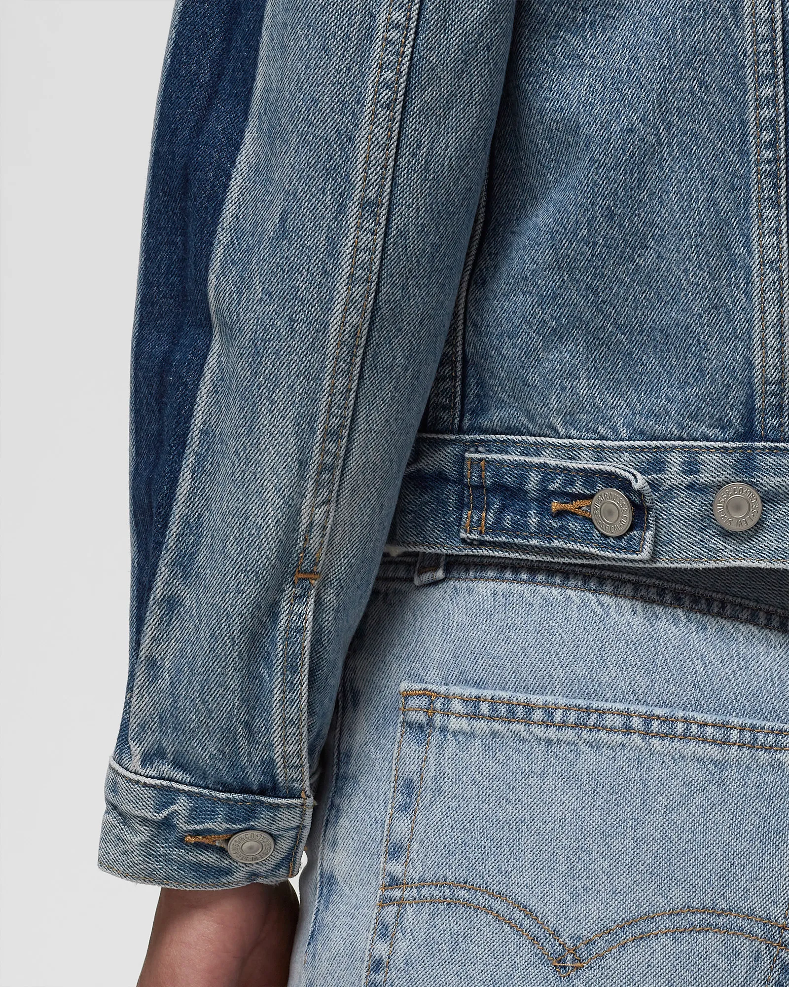 Levis ORIGINAL TRUCKER MED INDIGO - WORN IN