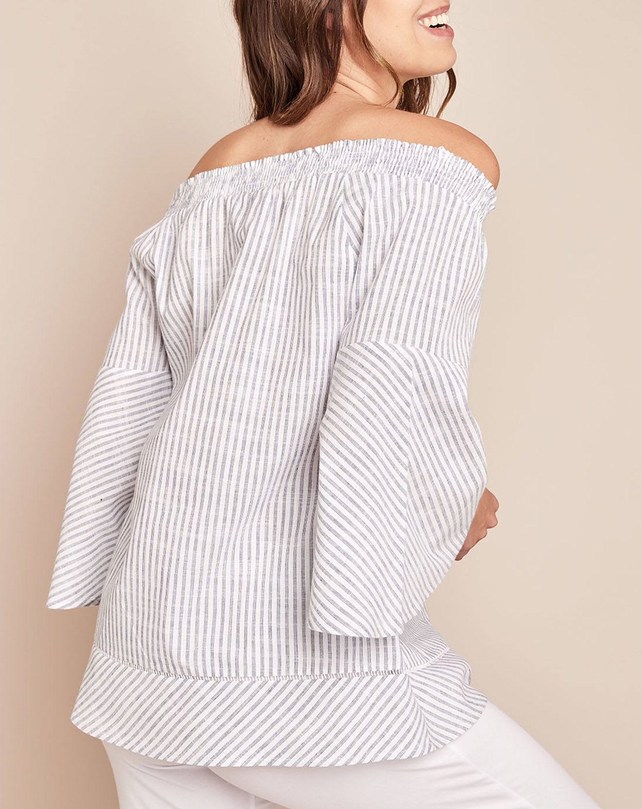 Le Chat Blouse Paradis à rayures bleu clair/blanc