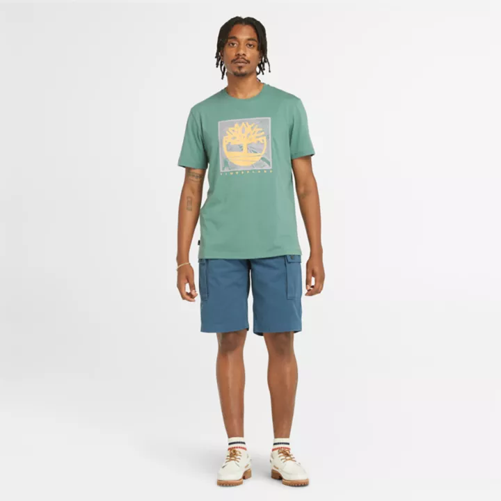T-shirt à motif sur le devant pour homme en pin maritime