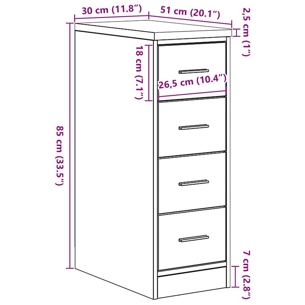 vidaXL Garagekast antiek hout 30x51x85 cm