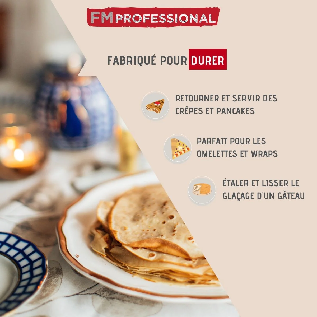 Spatule à crêpes inox 25,9 cm l Pâtisserie FM Professional