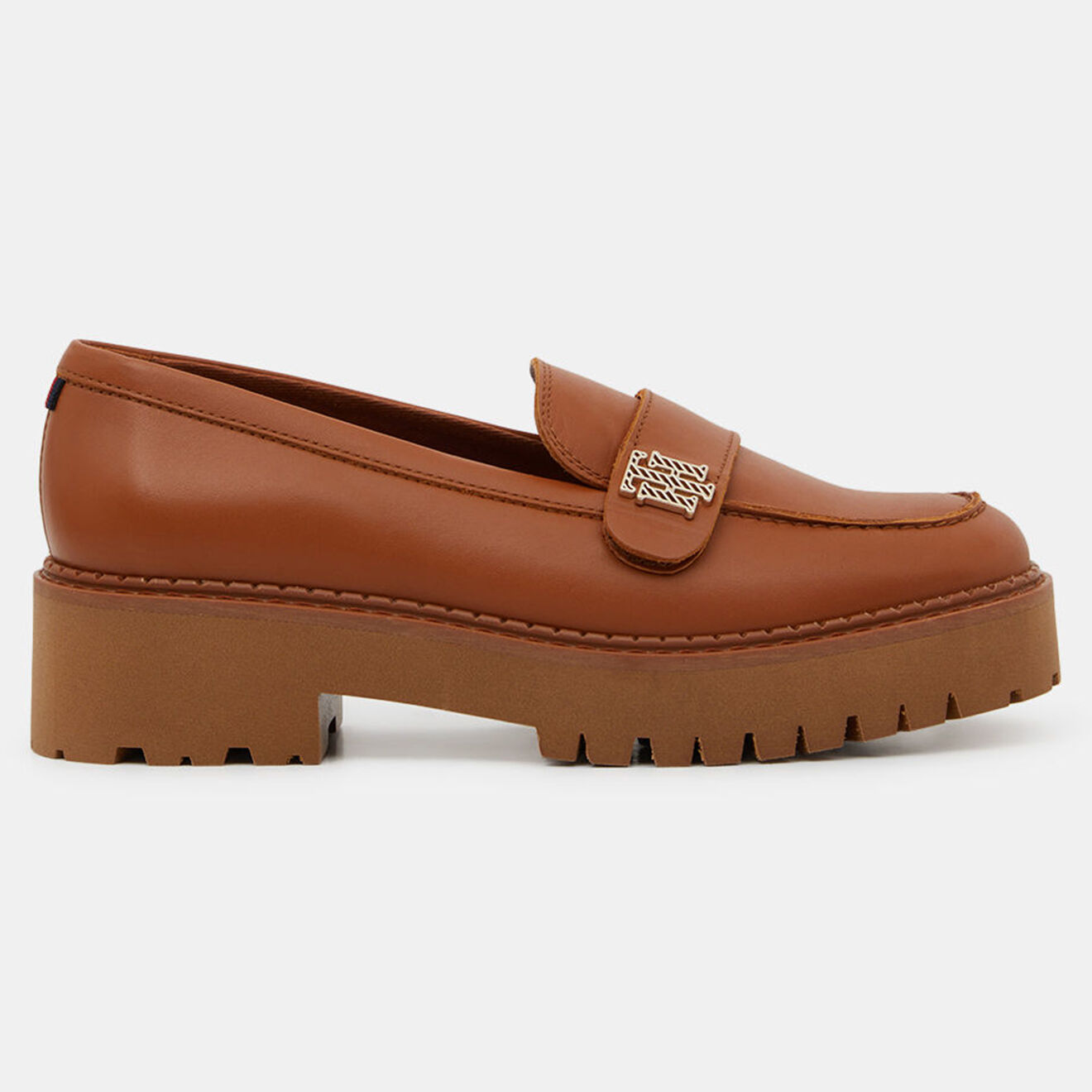 Tommy Hilfiger Mocassins en Cuir Chunky Loafer marron