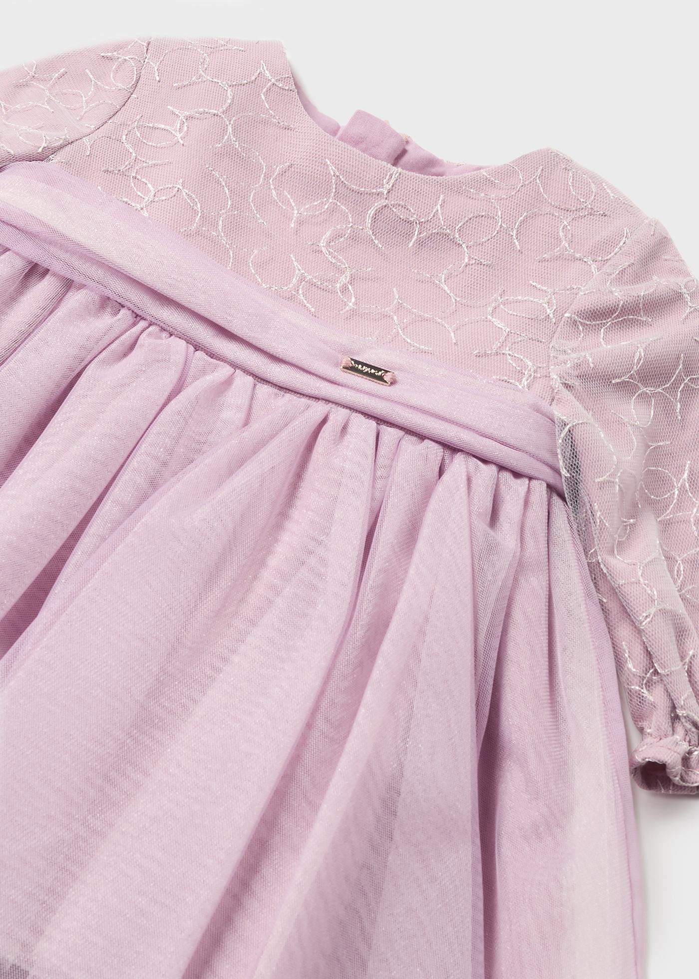 Vestido de tule bordado para recém-nascido