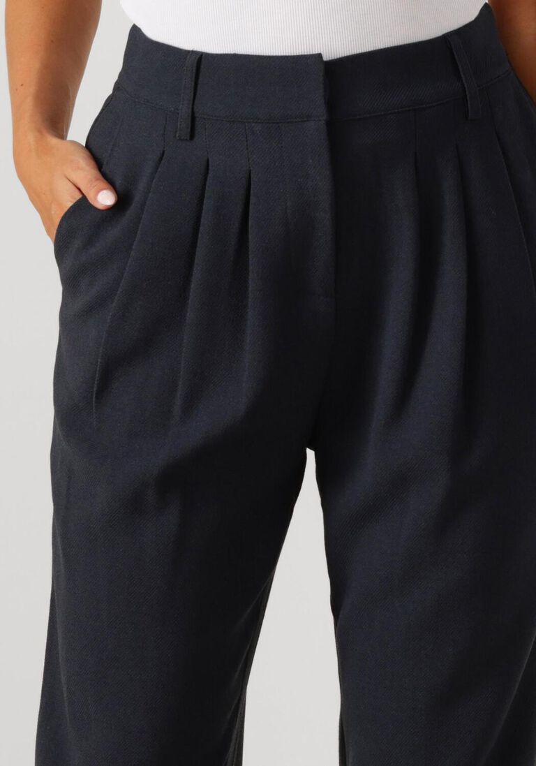 donkerblauwe co'couture pantalon marin pleat long pant
