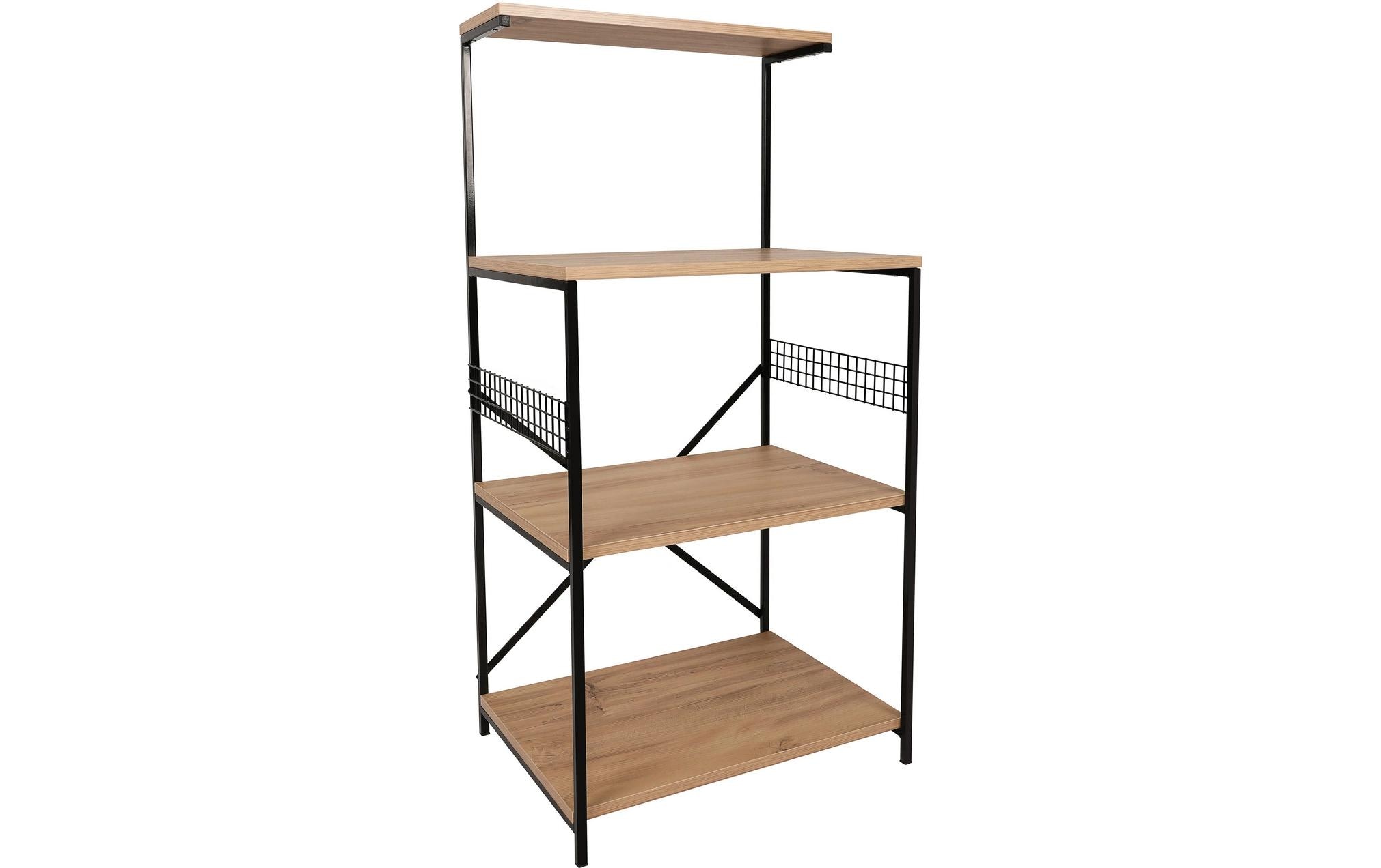 Küchenregal Anemon 60 x 124 x 45 cm, Nature/Schwarz<br>Küchenbord