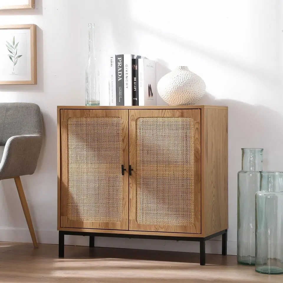 CALICOSY - Dressoir JAYA - Licht hout - 75x80x35 cm