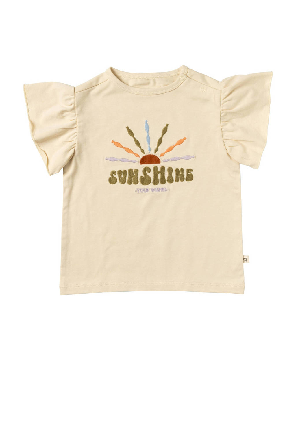 Your Wishes T-shirt Jazz met printopdruk en ruches offwhite