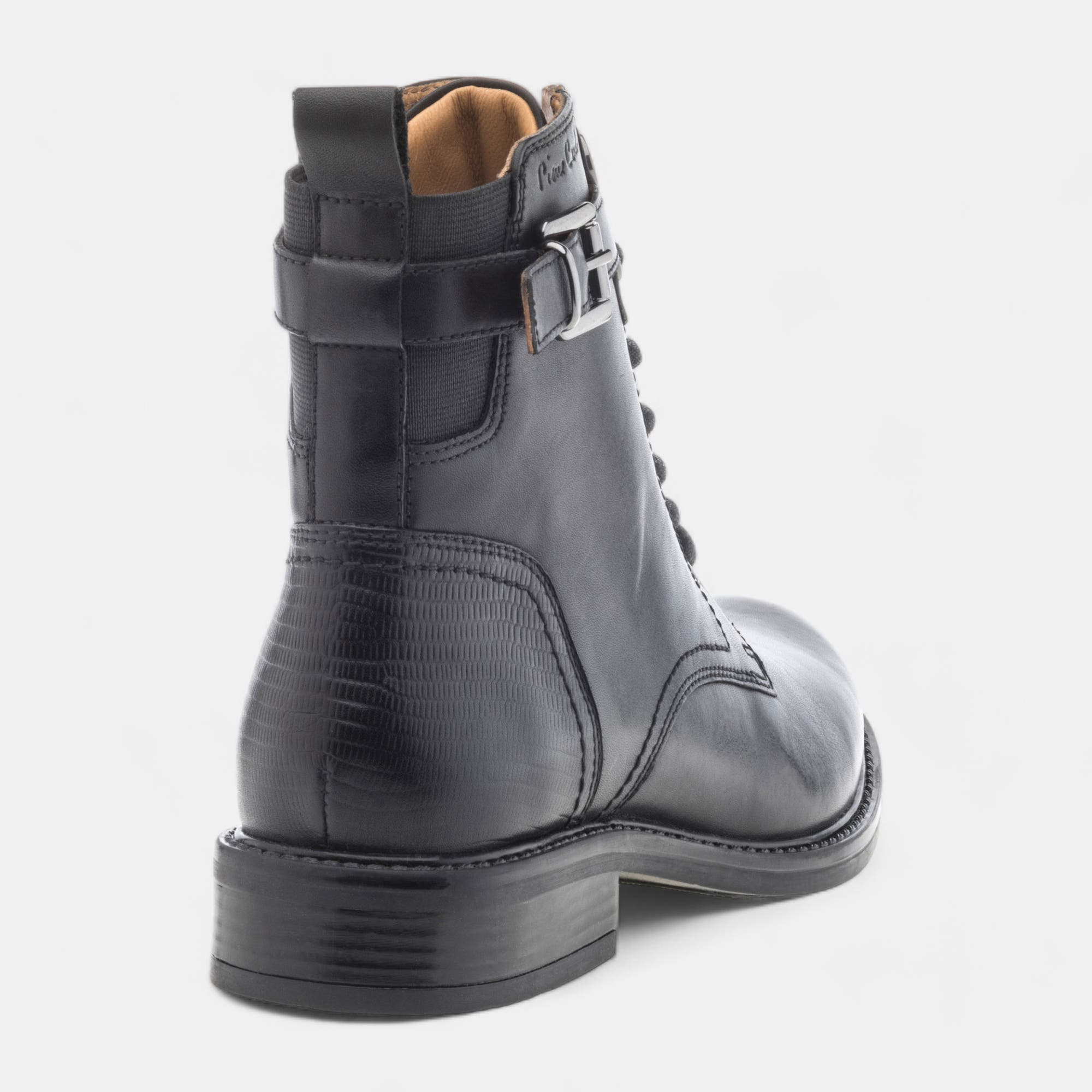 Bottines à lacets Femme en cuir noir