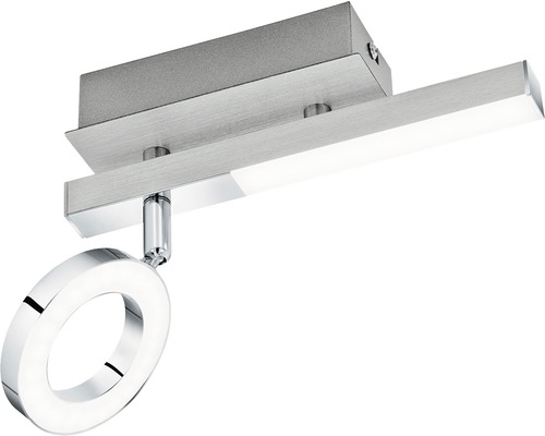 LED wandspot 2,2W 400 lm 3000 KL 22,5 cm aluminium/chroom/satijn finish