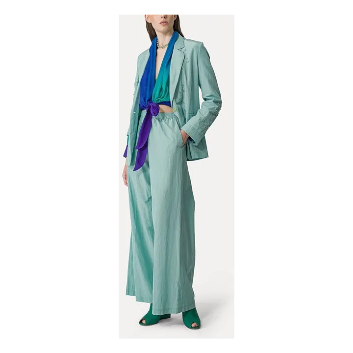 Forte Forte Pantalon Palazzo Taffetas | Aqua