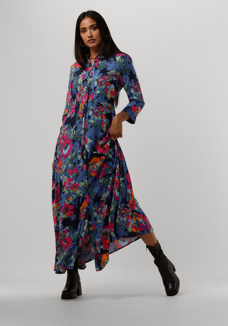 Y.A.S. blauwe y.a.s. maxi jurk yassavanna long shirt dress