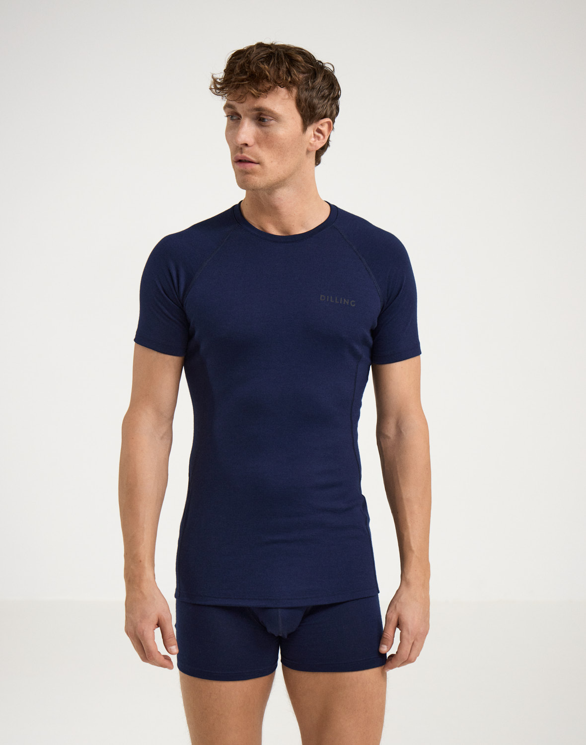 T-shirt van merinwol voor heren in Mos