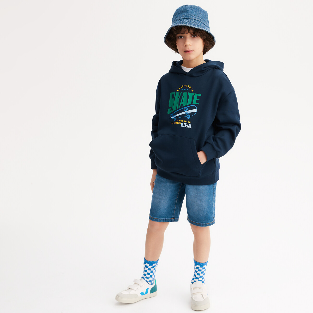 COLEÇÕES LA REDOUTE<br>Moletom oversized com estampa de skate, em fleece