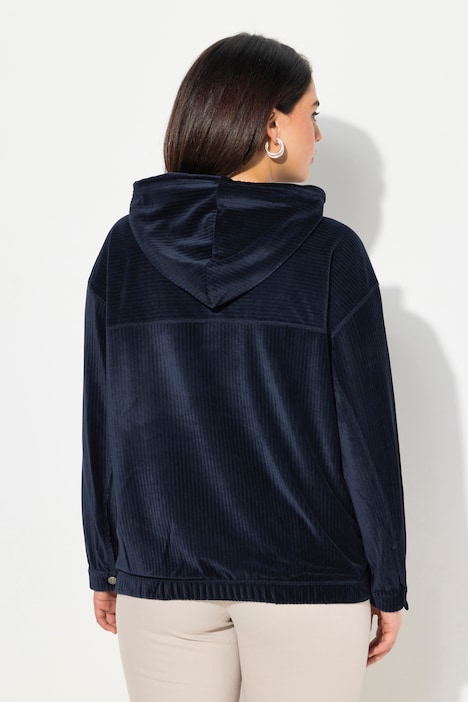 Cord-Hoodie, Oversized, Kapuze, Langarm, Gummisaum
