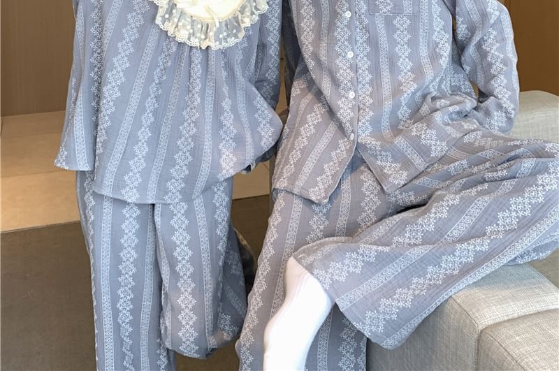 Tanee - Bijpassende pyjamaset met patroon voor koppels