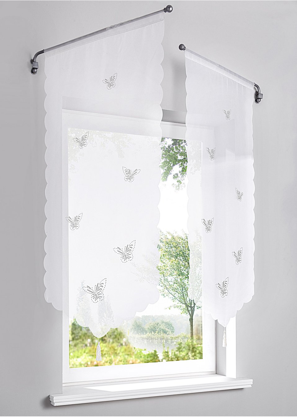 Vitrage avec papillons (1 pce.)