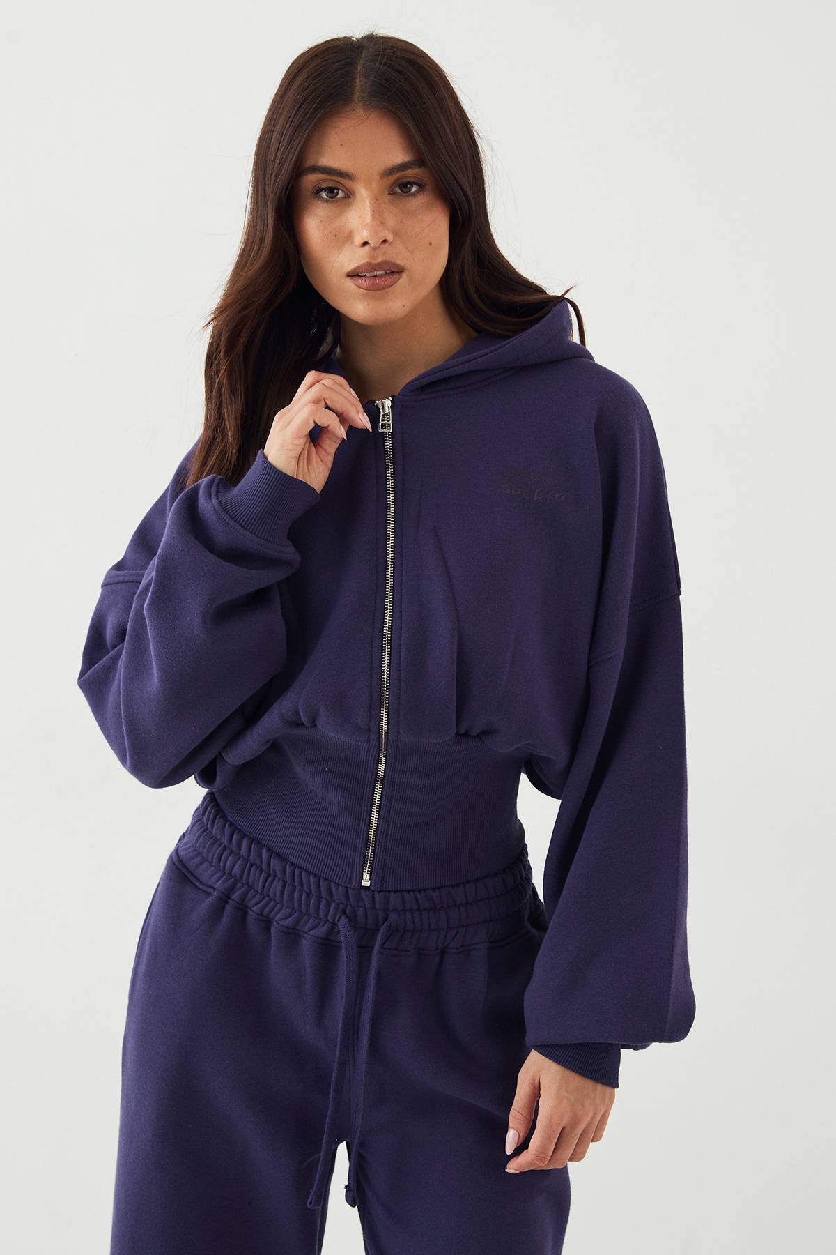 Sweat à Casynthétiqueche Zippé DSGN Studio Sport Coupe Boxy Crop avec Ourlet Resserré