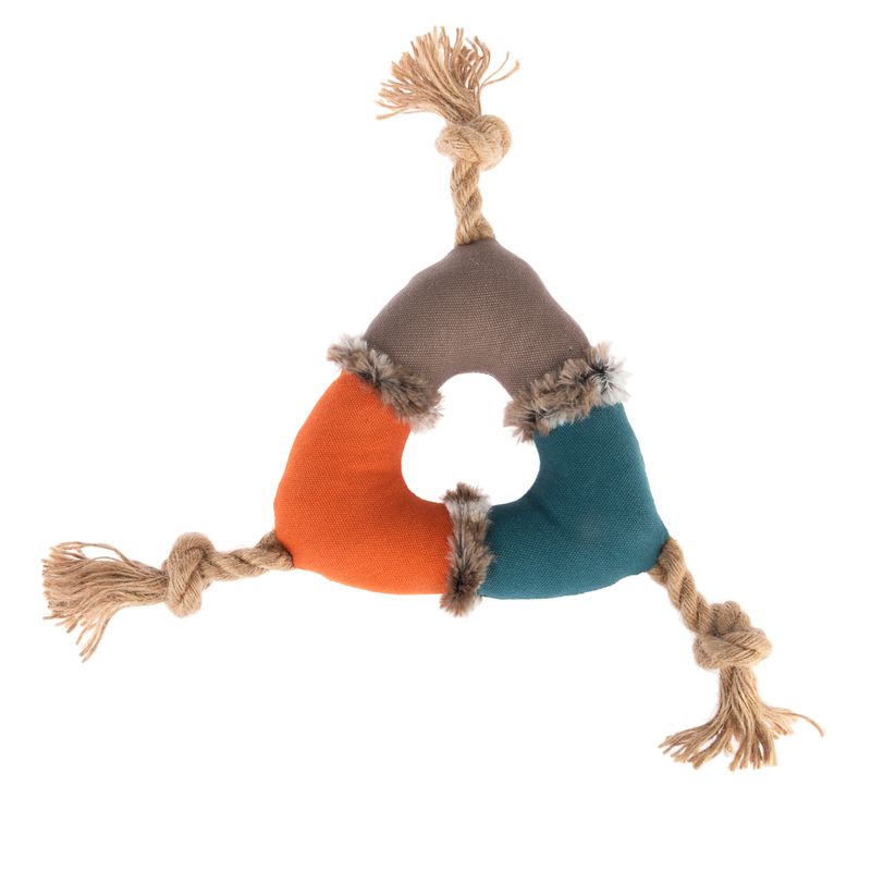 Jouet TIAKI Triangle en corde et peluche