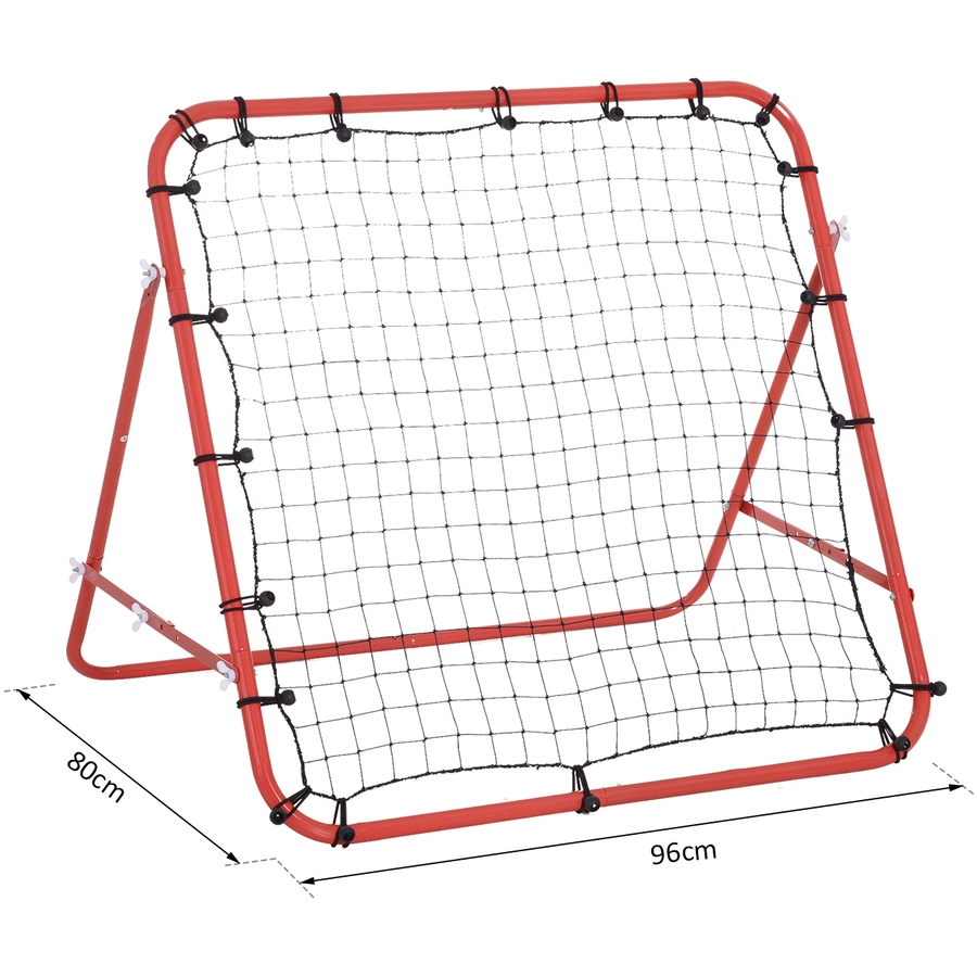 HOMCOM Fußball Rebounder mit verstellbaren Winkeln rot
