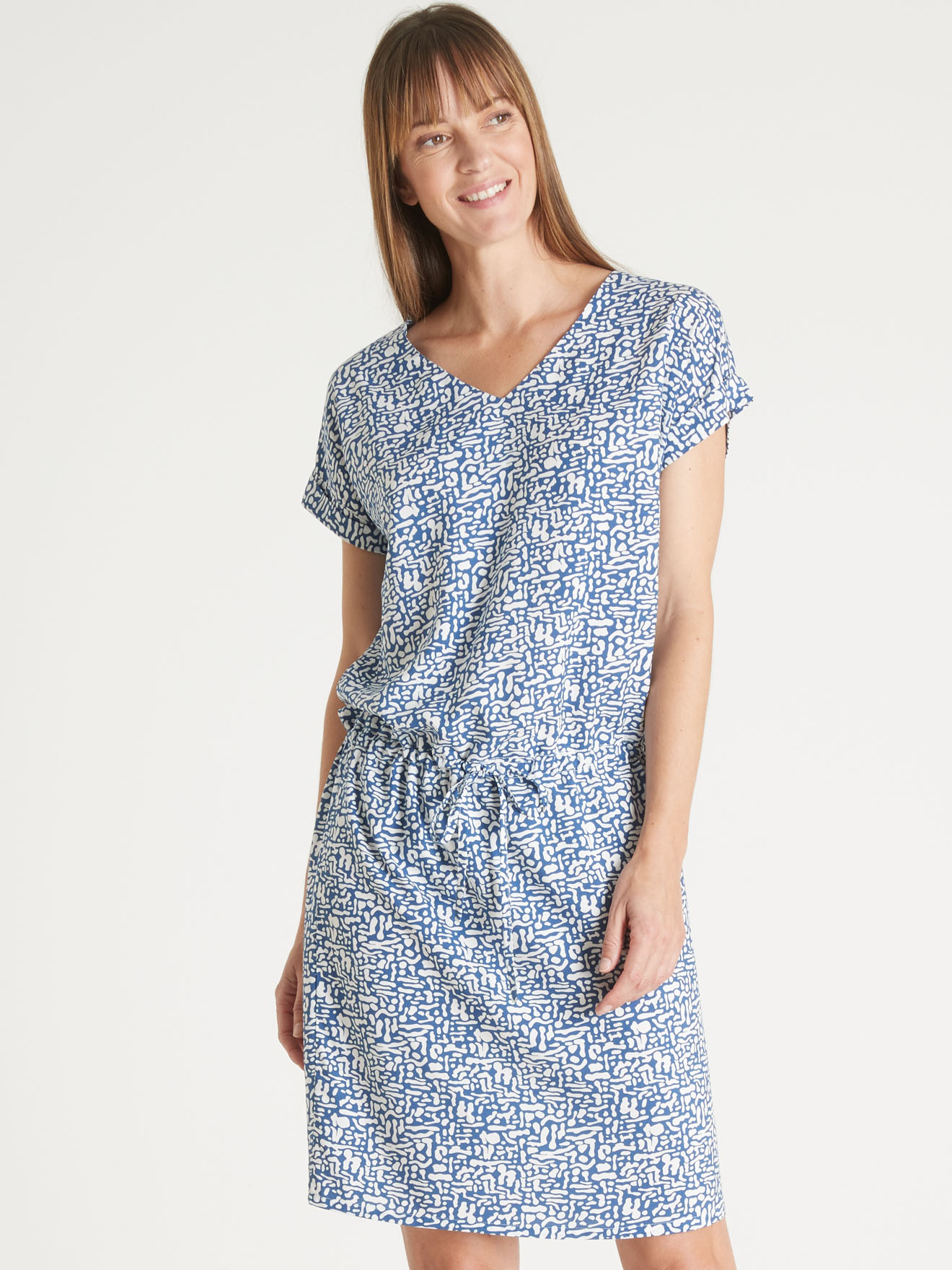 Robe 3 trous tissu fluide