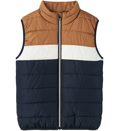 Name It Steppweste - NkmMylane - Dark Sapphire/Braun/Weiß