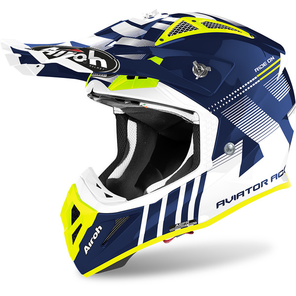 Airoh - Casque Aviator Ace Nemesi Bleu / Blanc / Jaune