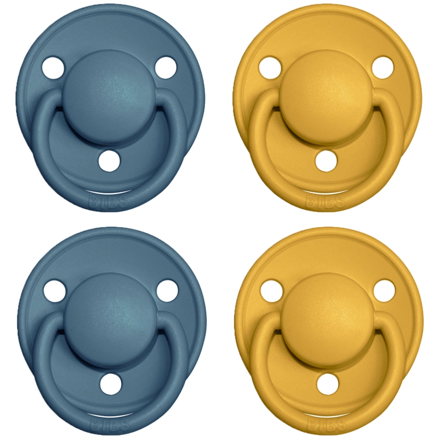 BIBS® Schnuller De Lux Mustard  Petrol 0-36 Monate, 4 Stk.