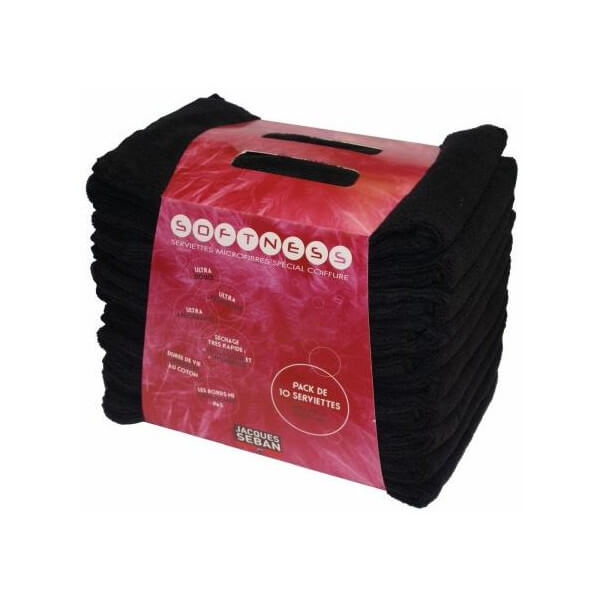 Serviettes micro-fibres noires JACQUES SEBAN x10