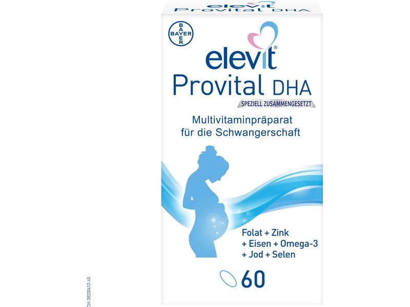 ELEVIT Provital DHA 60 Kapseln Nahrungsergänzungsmittel bei Kinderwunsch, in der Schwangerschaft und Stillzeit