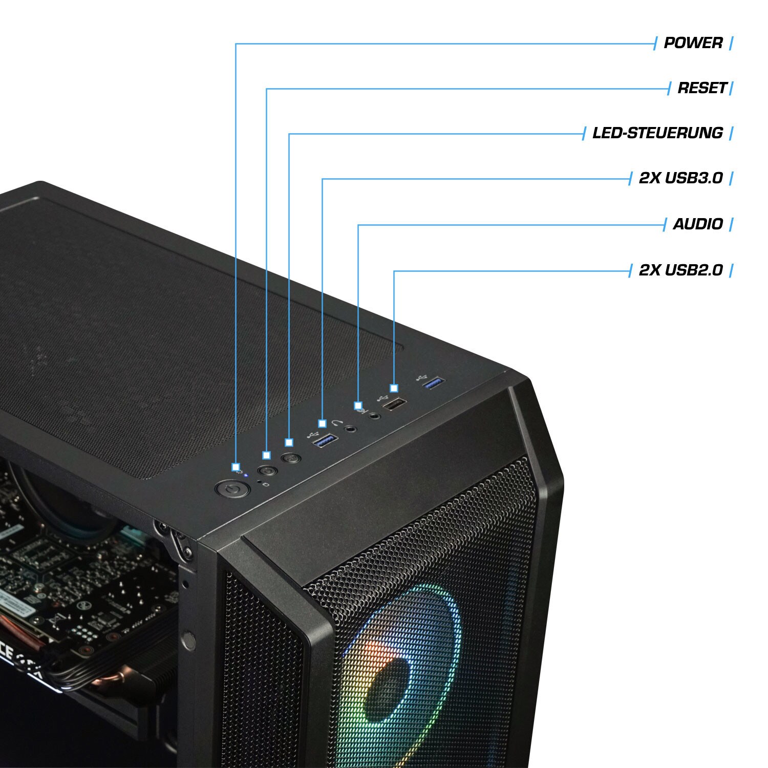 Gaming PC Hunter V AMD Ryzen 5 5500, 32GB DDR4, NVIDIA RTX 3050 8 GB, 2TB SSD, Windows 11