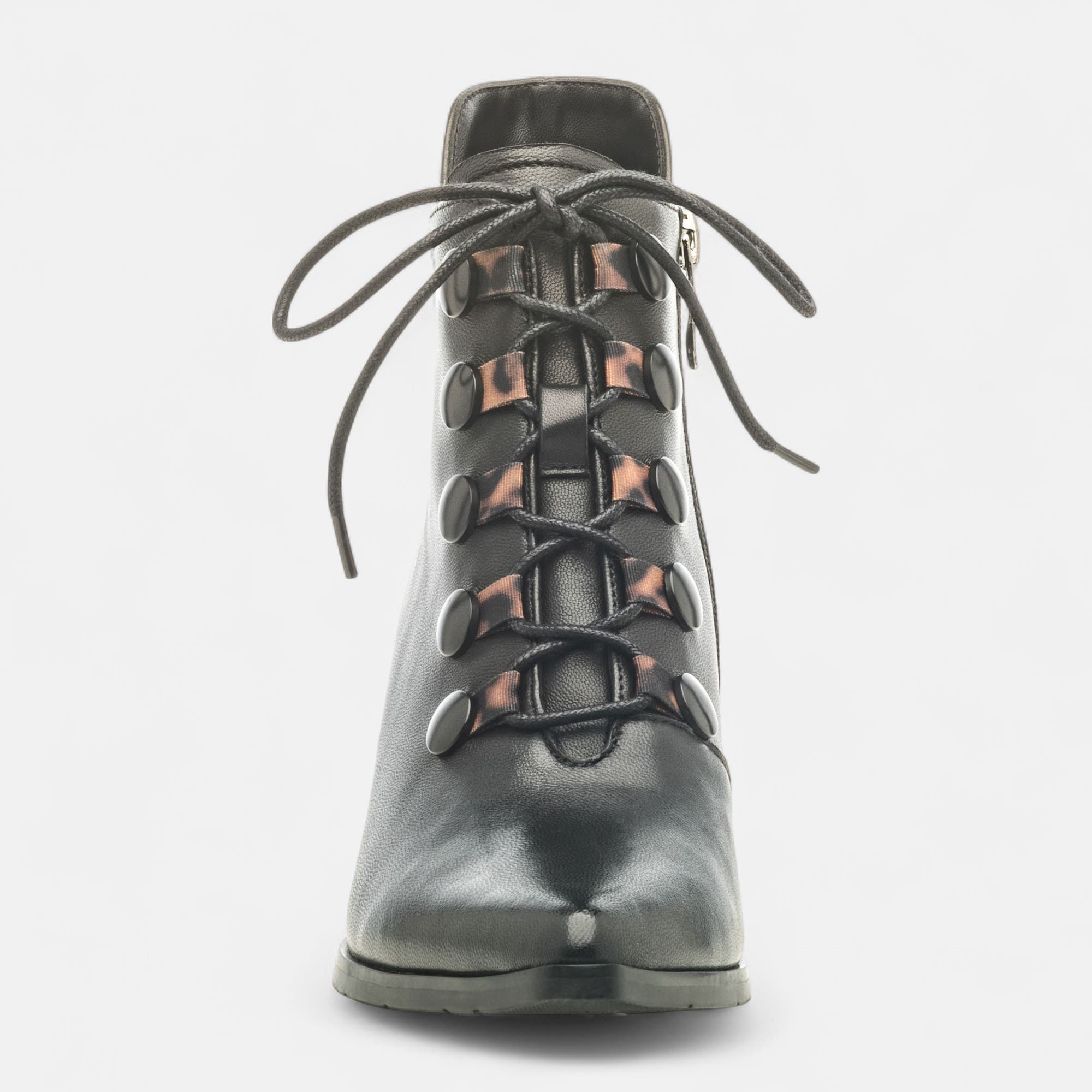 Bottines à talon Femme en cuir noir