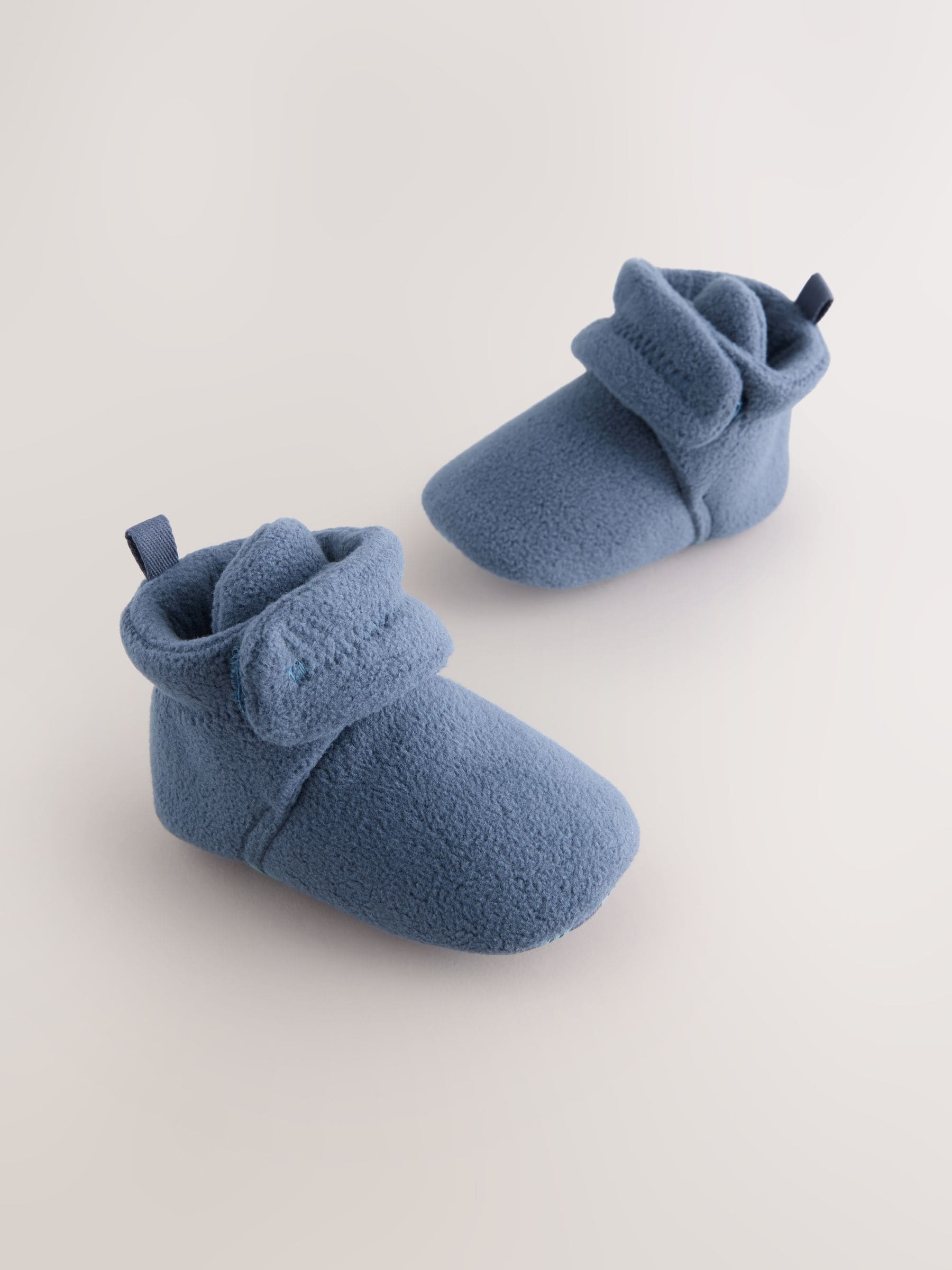 Marineblauw - Baby slofjes met klittenbandsluiting (0-2mnd)