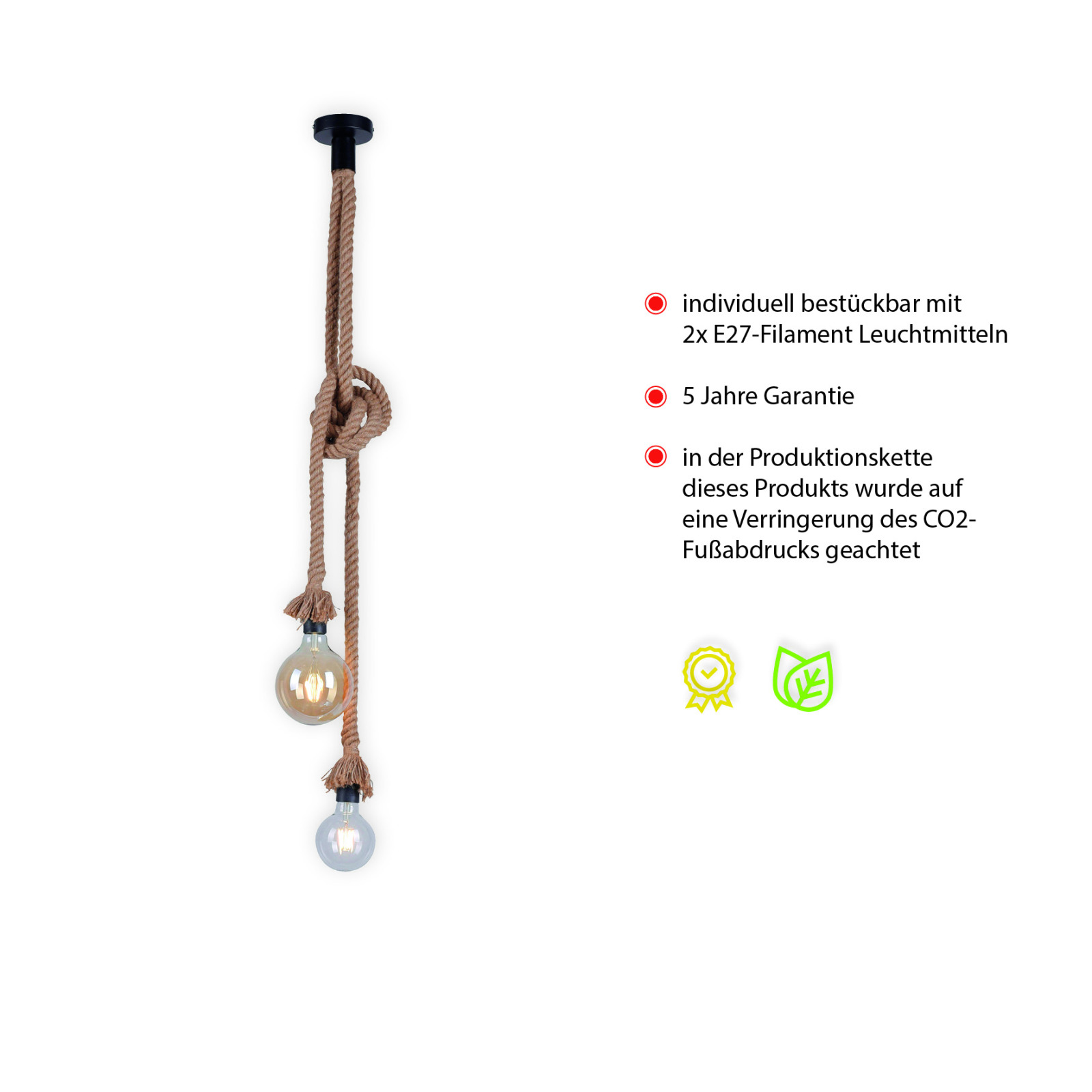 Pendelleuchte - beige-schwarz - 120 cm