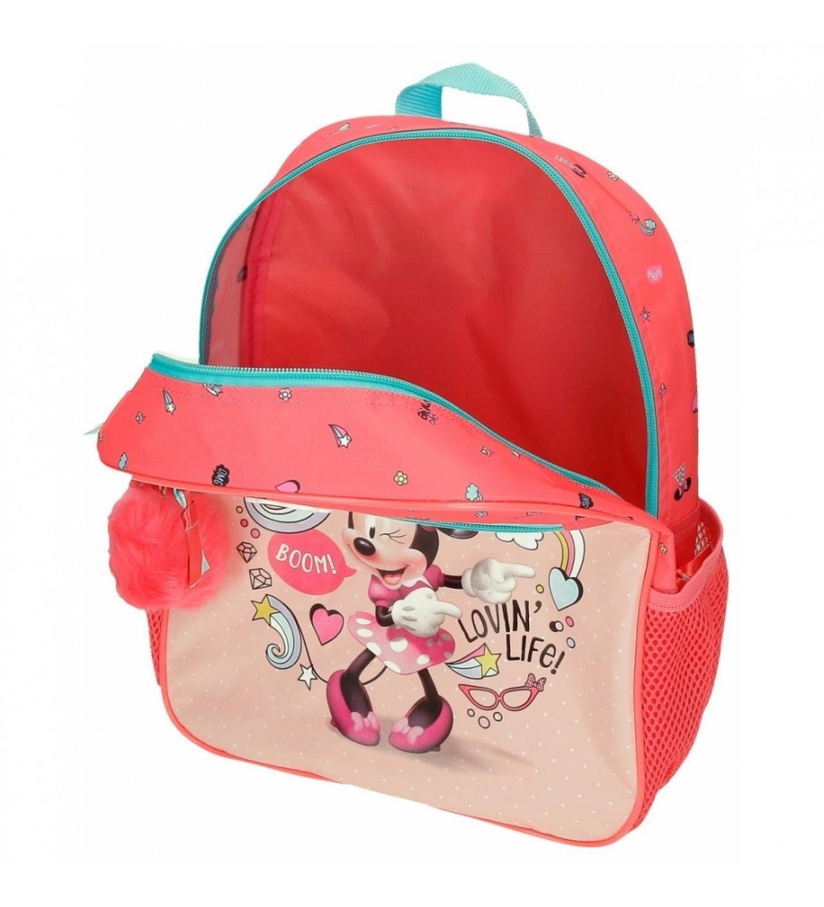 Mochila Joumma Minnie Lovin Life 33cm Adaptável rosa