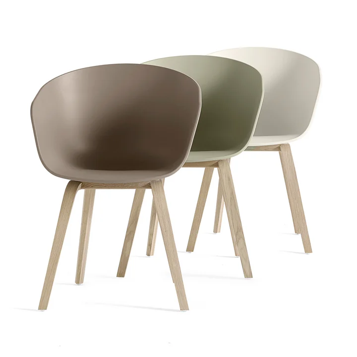 HAY - About A Chair AAC 22, Eiche lackiert / concrete grey 2.0 (Kunststoffgleiter)