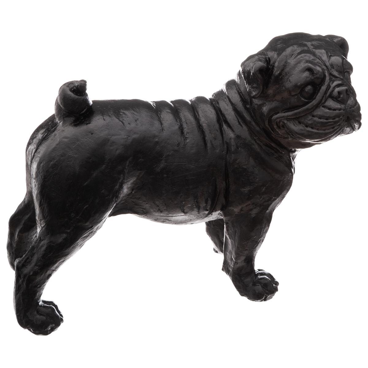 CHIEN RESINE NOIR H.19CM
