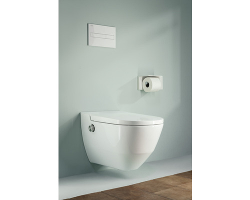 LAUFEN Cleanet Navia douche-wc-set, randloos, met hygiënedouche, mat wit met coating, met toiletzitting H8206017570001