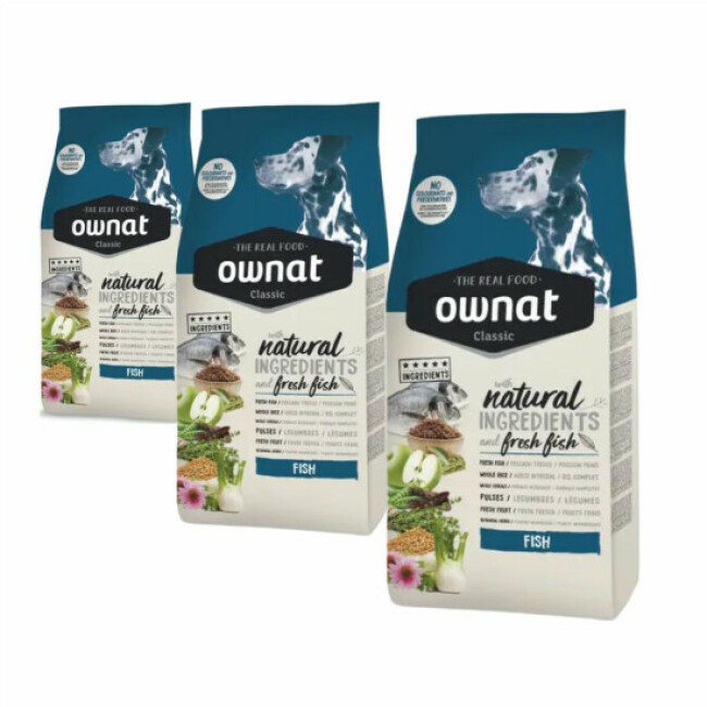 Croquettes Ownat Classic au poisson pour chien