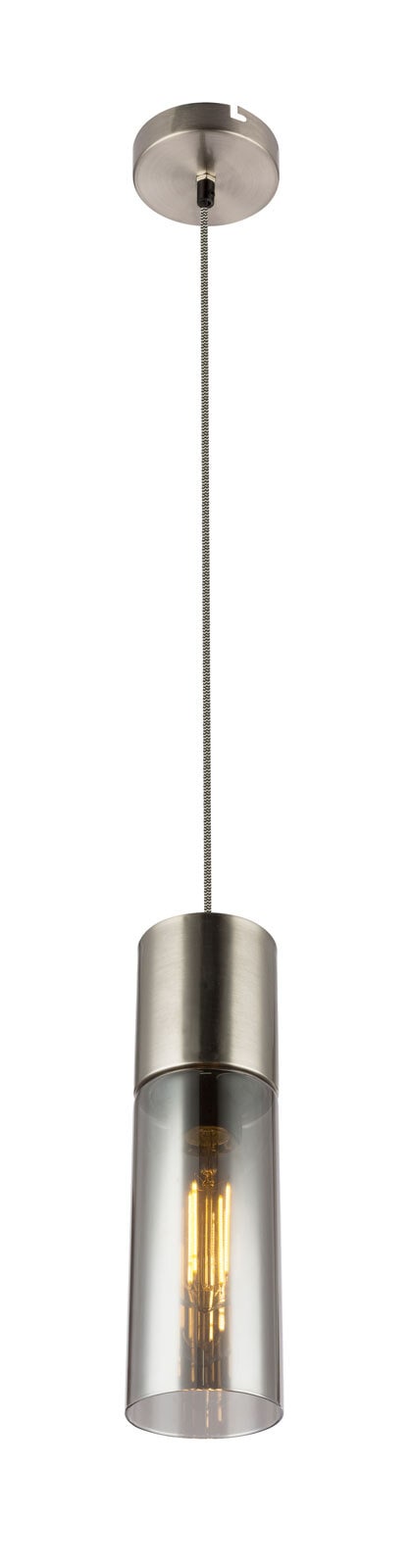 GLOBO Retrofit Pendelleuchte ANNIKA 10 cm nickelfarbig antik