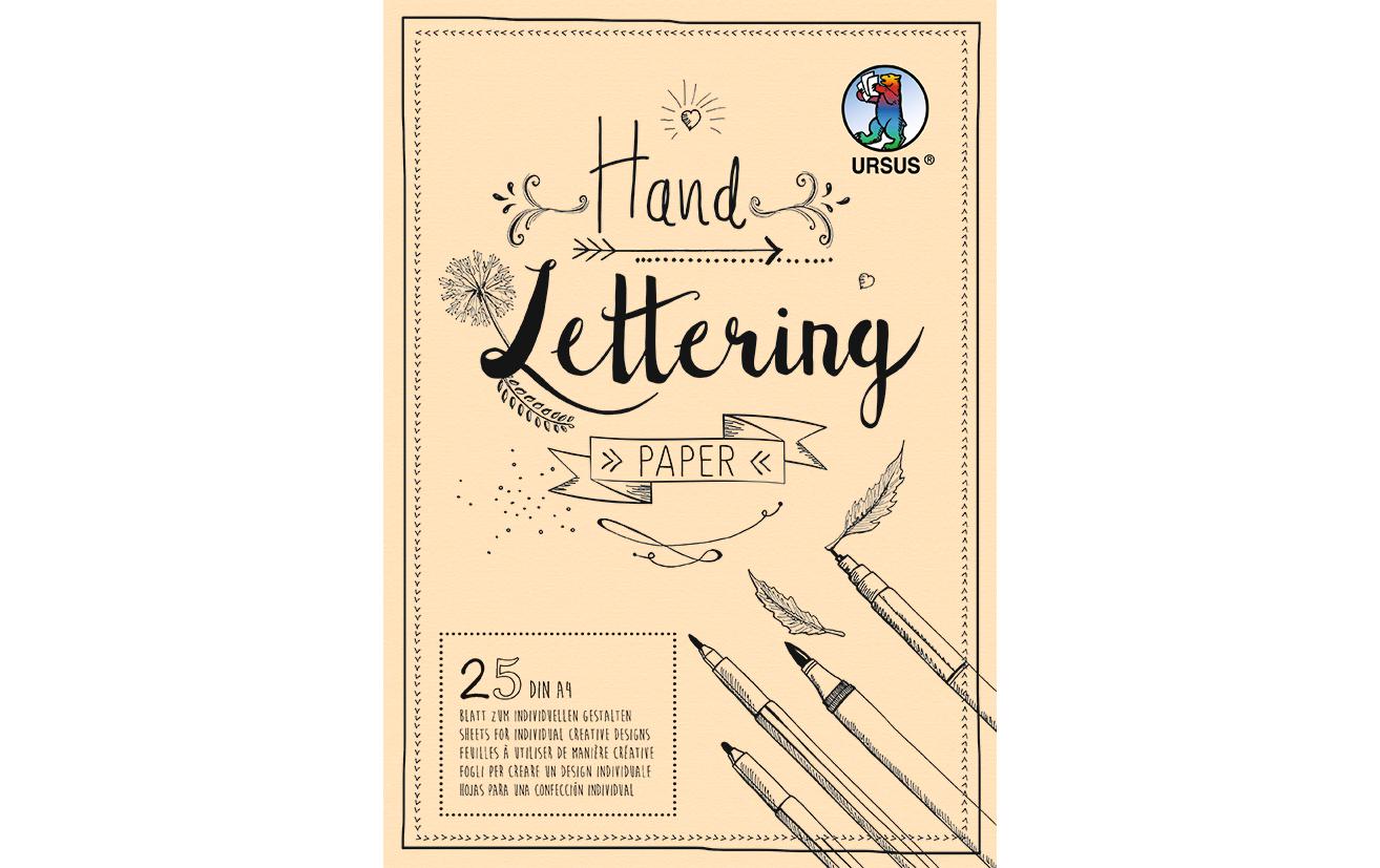 Zeichenblock Handlettering A4, 210 g/m², 25 Blatt, CremeSpezielles Handlettering Papier in Creme